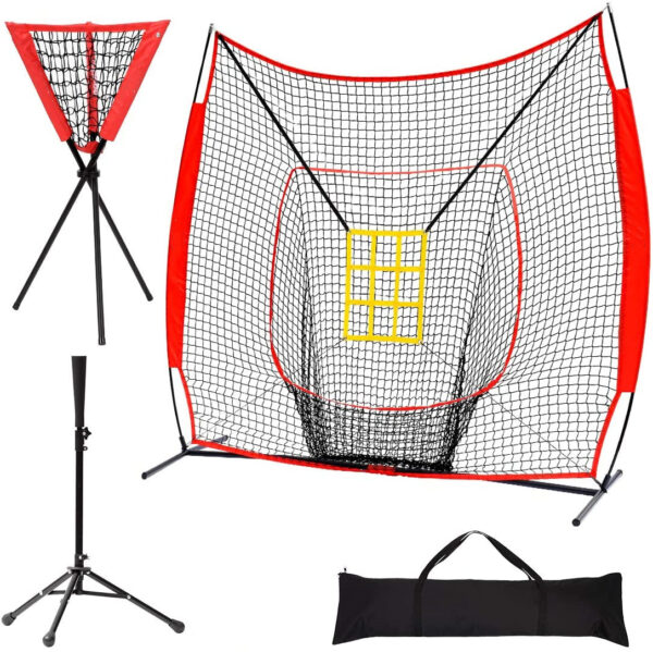 Portable Baseball Net, Caddy, Batting Tee Set - Image 9