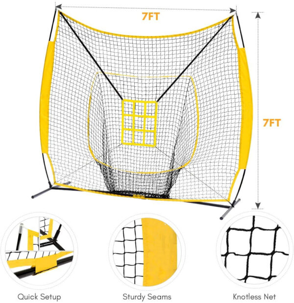 Portable Baseball Net, Caddy, Batting Tee Set - Image 2