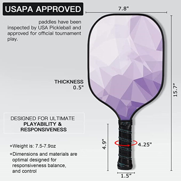 Carbon Fiber Pickleball Paddle-PB005 - Image 2